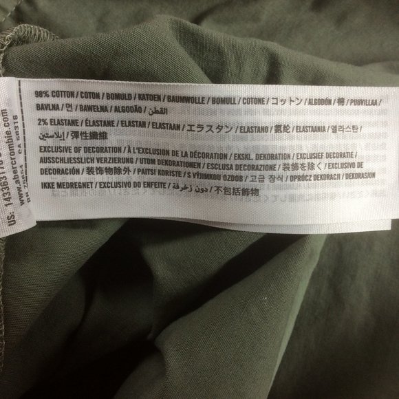 Abercrombie & Fitch 90s Army Green Utility Y2K Retro Classic Skirt Size Small - Picture 5 of 5